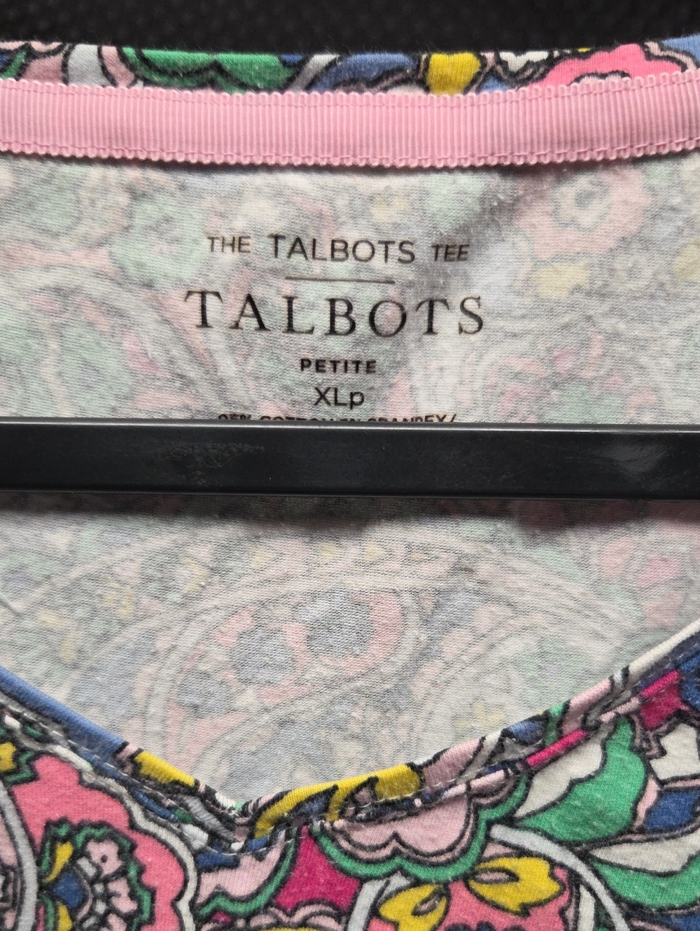 Vintage The Talbots Tee, Pink Floral Short Sleeve Tee PXL